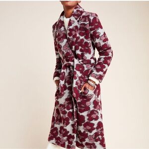 Hutch Anthropologie Wool Coat with floral pattern.